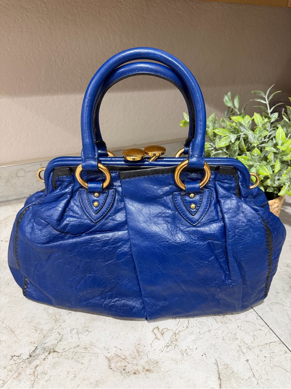 MARC JACOBS Cobalt Blue Safety Pin Stam Handbag - Picture 12 of 14